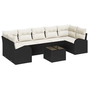 vidaXL &Sigma;&epsilon;&tau; &Kappa;&alpha;&nu;&alpha;&pi;έ &Kappa;ή&pi;&omicron;&upsilon; 8 pcs &Mu;&alpha;ύ&rho;&omicron; &kappa;&alpha;&iota; &Kappa;&rho;έ&mu;&alpha; 289 x 124 x 69 &epsilon;&kappa;