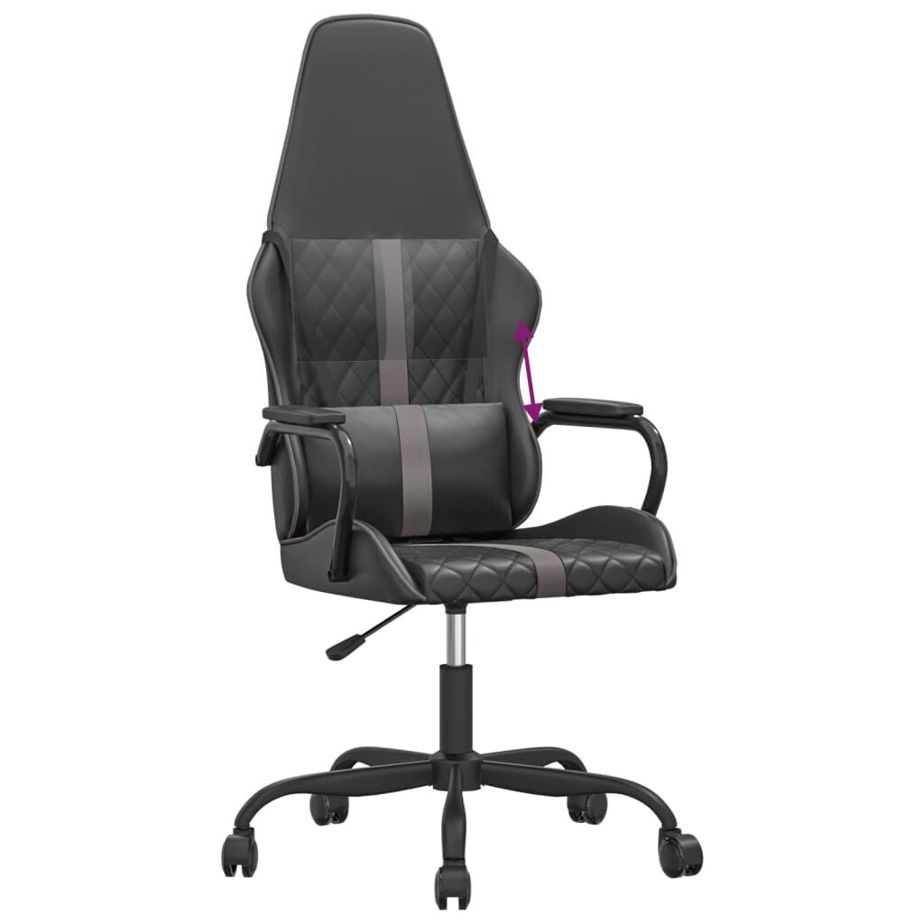 vidaXL Καρέκλα Gaming Μαύρο/Γκρι από Συνθετικό Δέρμα