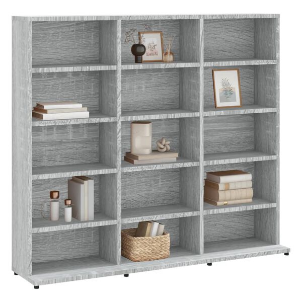 vidaXL Έπιπλο για CD Γκρι Sonoma 100x23x89,5 εκ. Επεξεργασμένο Ξύλο
