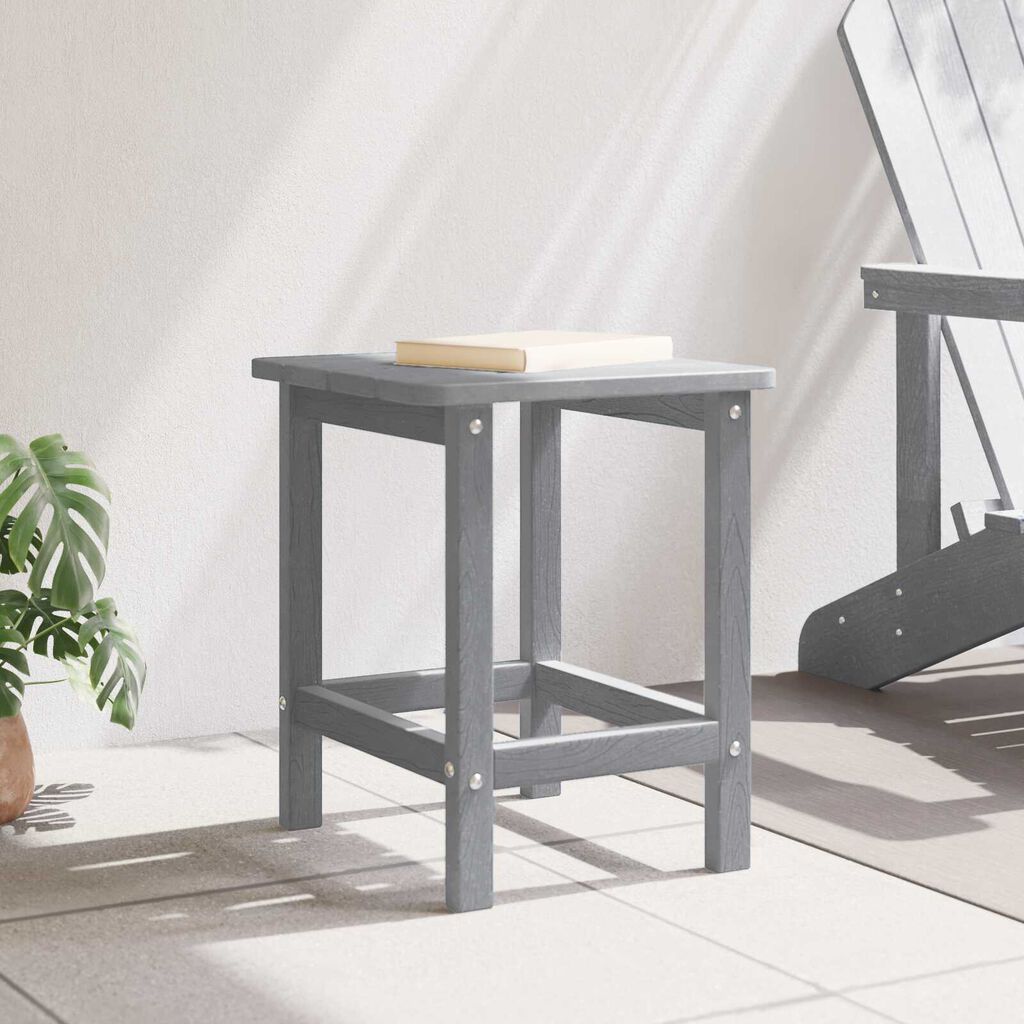 vidaXL Τραπέζι Παγκάκι Adirondack Ανοιχτό Γκρι 38x38x45 εκ HDPE