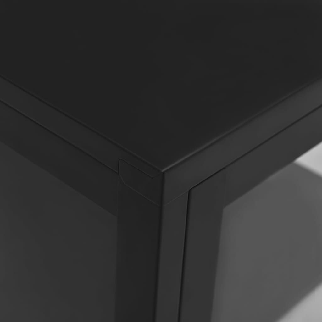 vidaXL Μπουφές Μαύρος 38 x 35 x 70 εκ. Ατσάλι και Γυαλί