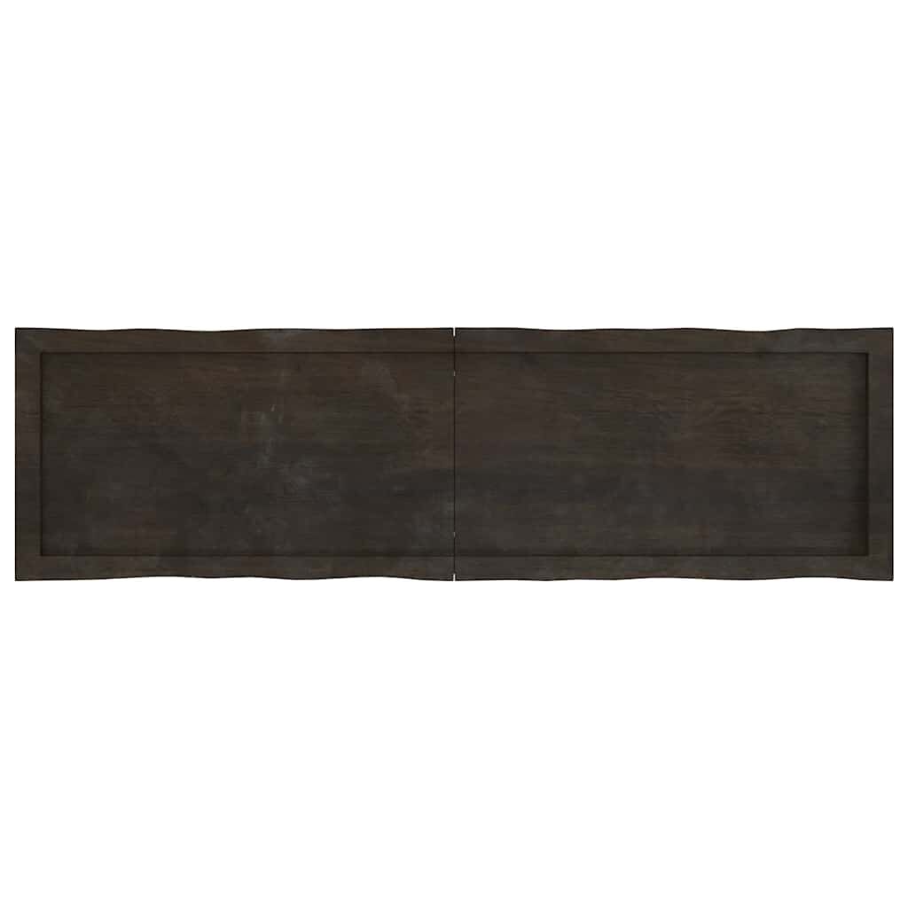 vidaXL Επιφ Τραπεζιού Αν Καφέ 140x40x(2-4)εκ.Ακατέργ. Μασίφ Ξύλο Δρυός