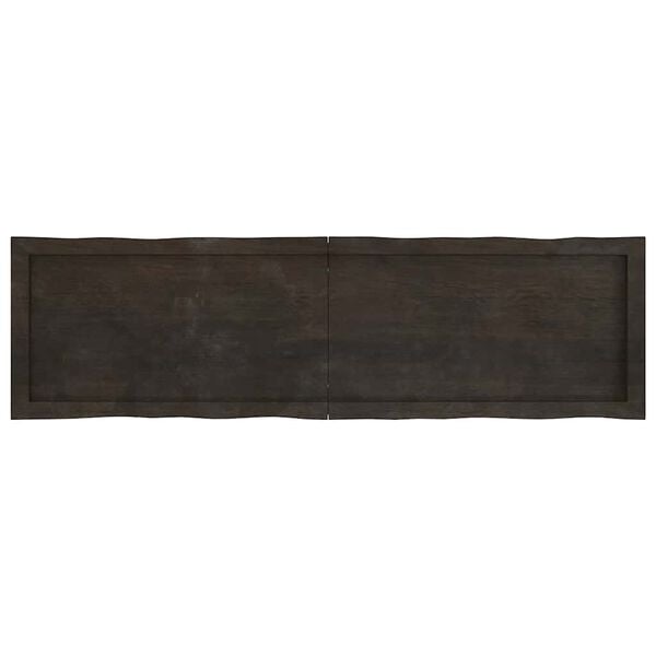 vidaXL Επιφ Τραπεζιού Αν Καφέ 140x40x(2-4)εκ.Ακατέργ. Μασίφ Ξύλο Δρυός