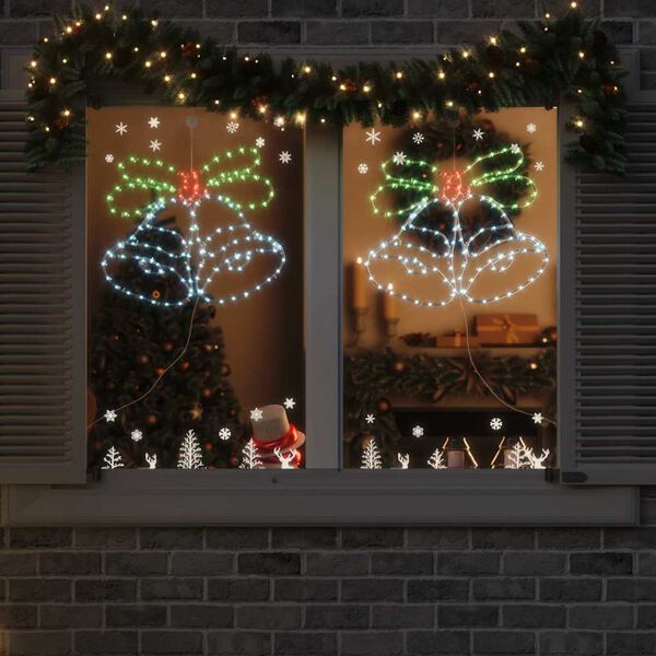vidaXL Χριστουγεννιάτικη Καμπάνα με 144 LED Πολύχρωμο 56 x 46 εκ. PVC