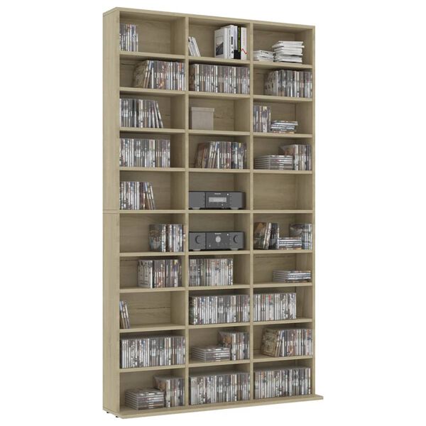 vidaXL Έπιπλο για CD Δρυς 102 x 16 x 177,5 εκ. από Επεξεργασμένο Ξύλο