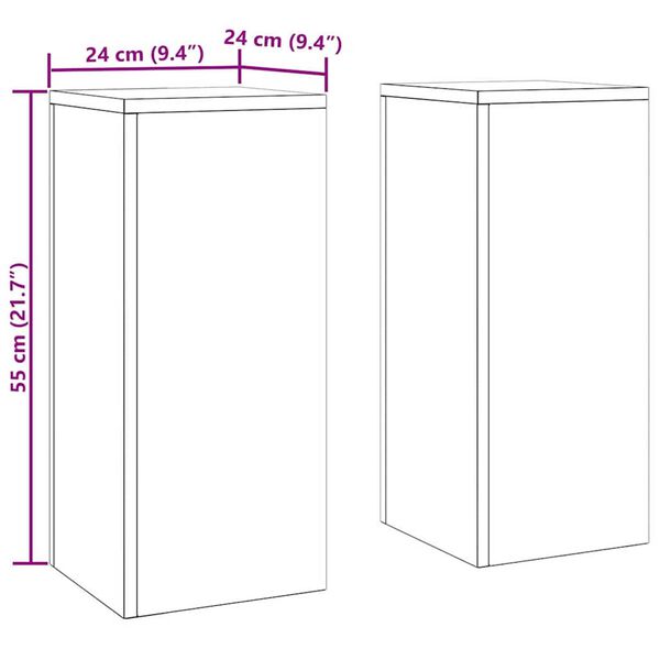 vidaXL Στήριξη φυτών 2 pcs Σκ rusty 24 x 24 x 55 εκ.