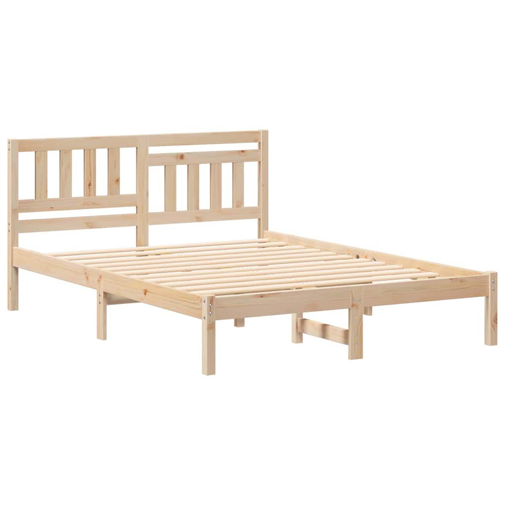vidaXL Σκελετός Κρεβατιού Καφέ 120 x 200 cm Μασίφ ξύλο πεύκου