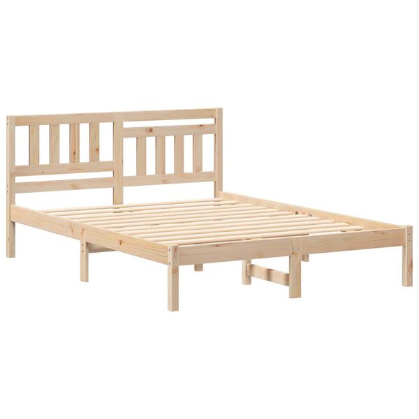 vidaXL Σκελετός Κρεβατιού Καφέ 120 x 200 cm Μασίφ ξύλο πεύκου