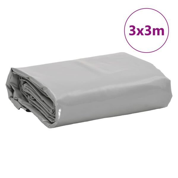 vidaXL Μουσαμάς Γκρι 650 γρ./μ.² 3 x 3 μ.