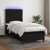 vidaXL &Kappa;&rho;&epsilon;&beta;ά&tau;&iota; Boxspring &mu;&epsilon; &Sigma;&tau;&rho;ώ&mu;&alpha; & LED &Mu;&alpha;ύ&rho;&omicron; 90x190 &epsilon;&kappa;. &Upsilon;&phi;&alpha;&sigma;&mu;ά&tau;&iota;&nu;&omicron;