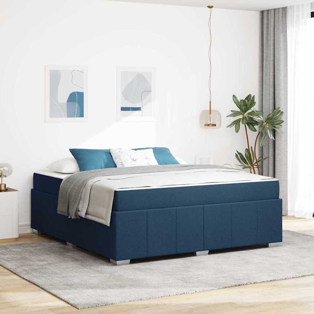 vidaXL Σκελετός Κρεβατιού Μπλε 180 x 200 cm ύφασμα