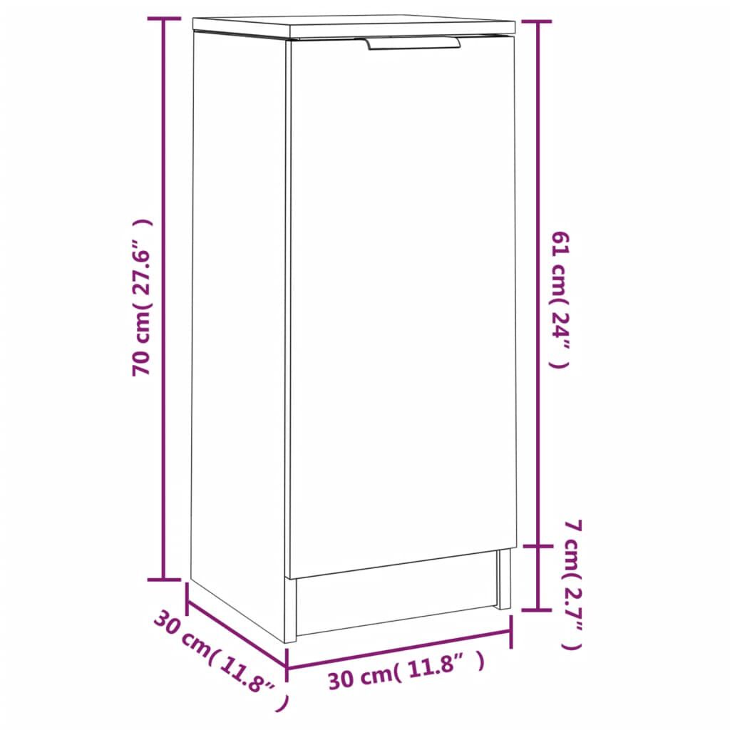 vidaXL Ντουλάπια 2 τεμ. Sonoma Δρυς 30x30x70 εκ. Επεξεργασμένο Ξύλο
