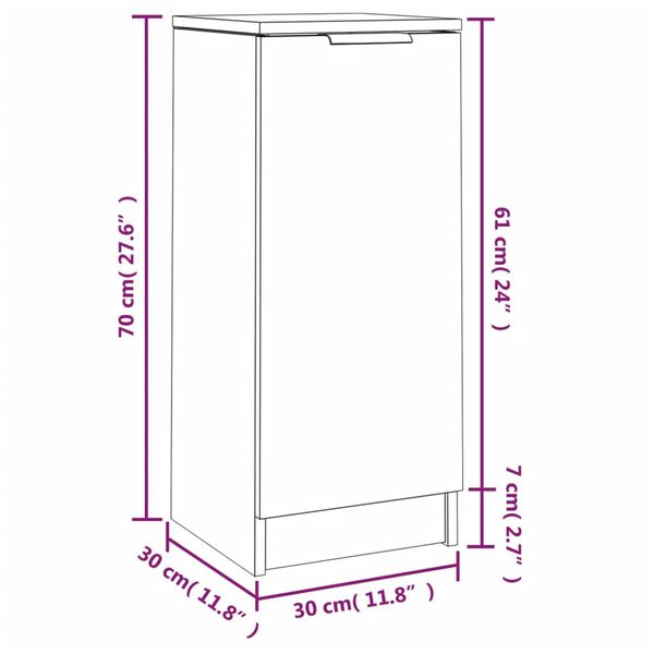 vidaXL Ντουλάπια 2 τεμ. Sonoma Δρυς 30x30x70 εκ. Επεξεργασμένο Ξύλο