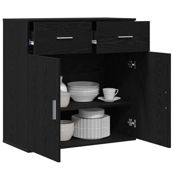 vidaXL Πλαϊνό γραφείο Μαύρη δρυς 79 x 38 x 80 εκ Επεξεργασμένο ξύλο