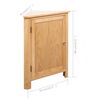 vidaXL Ντουλάπι Γωνιακό 59 x 45 x 80 εκ. από Μασίφ Ξύλο Δρυός