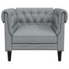 vidaXL Πολυθρόνα Chesterfield Ανοιχτό Γκρι Υφασμάτινη