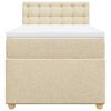 vidaXL Κρεβάτι Boxspring με Στρώμα Κρεμ 90x200 εκ.Υφασμάτινο