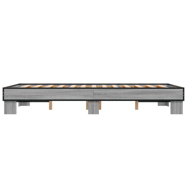 vidaXL Πλαίσιο Κρεβατιού Γκρι Sonoma 120x200 εκ. Επεξ. Ξύλο & Μέταλλο