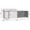 vidaXL Κλουβί Πουλιών με αποθήκευση Ανθρακί 416.5 x 103 x 142 εκ