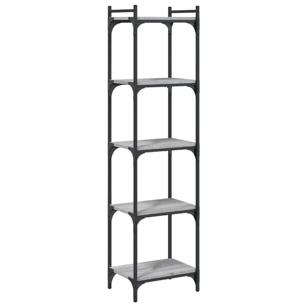 vidaXL Βιβλιοθήκη 5 Επιπέδων Γκρι Sonoma 40x30x154 εκ. Επεξεργ. Ξύλο