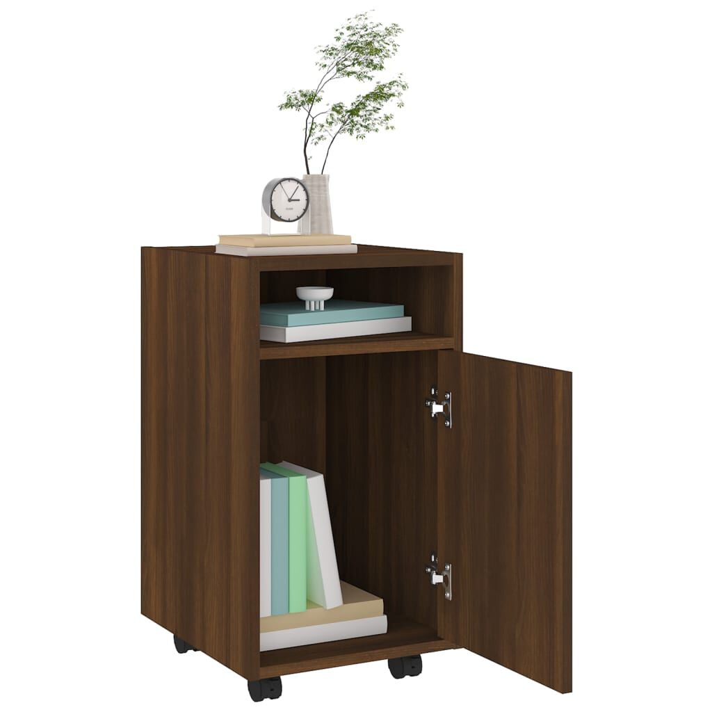 vidaXL Ντουλάπι με Ροδάκια Καφέ Δρυς 33x38x60 εκ. Επεξεργασμένο ξύλο