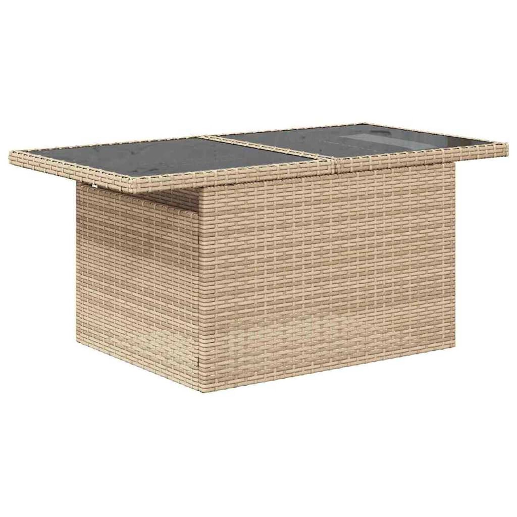 vidaXL Σετ Καναπέ Κήπου με μαξιλάρι 7 pcs Μπεζ Πολυ ράταν