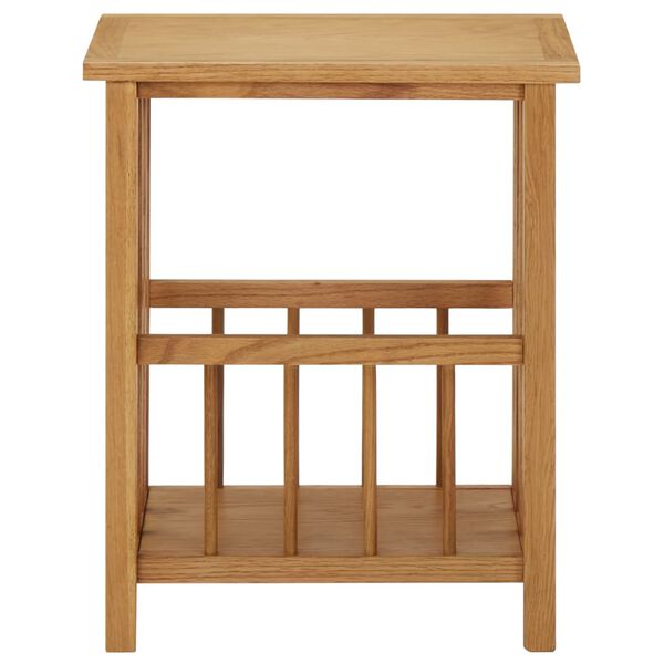 vidaXL Τραπεζάκι με Θήκη Περιοδικών 45 x 35 x 55 εκ. Μασίφ Ξύλο Δρυός