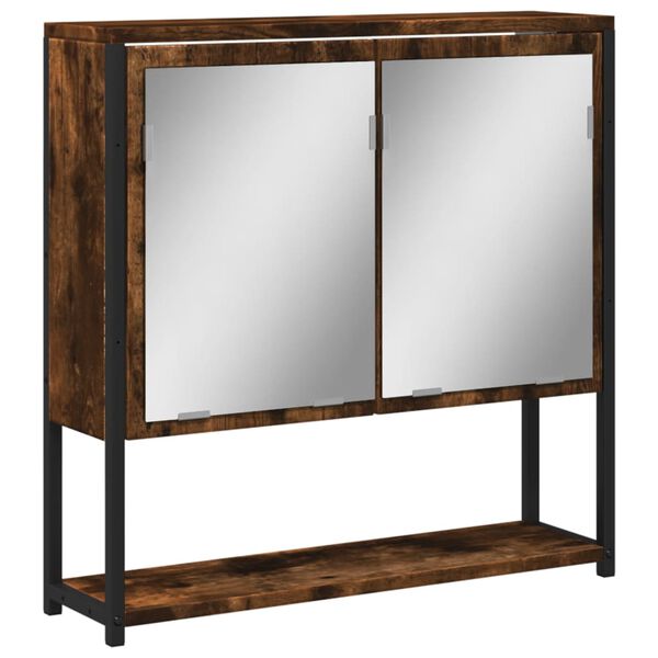 vidaXL Ντουλάπι Μπάνιου Καπνιστή Δρυς 60x16x60 εκ. Επεξεργασμένο Ξύλο