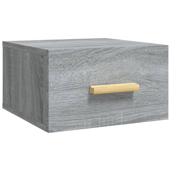 vidaXL Κομοδίνα Επιτοίχια Γκρι Sonoma 35 x 35 x 20 εκ.