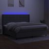 vidaXL &Kappa;&rho;&epsilon;&beta;ά&tau;&iota; Boxspring &mu;&epsilon; &Sigma;&tau;&rho;ώ&mu;&alpha; & LED &Sigma;&kappa;.&Gamma;&kappa;&rho;&iota; 200x200&epsilon;&kappa;. &Upsilon;&phi;&alpha;&sigma;&mu;ά&tau;&iota;&nu;&omicron;