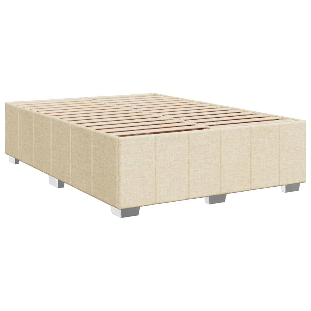 vidaXL Κρεβάτι Boxspring με Στρώμα Κρεμ 140x200 εκ. Υφασμάτινο