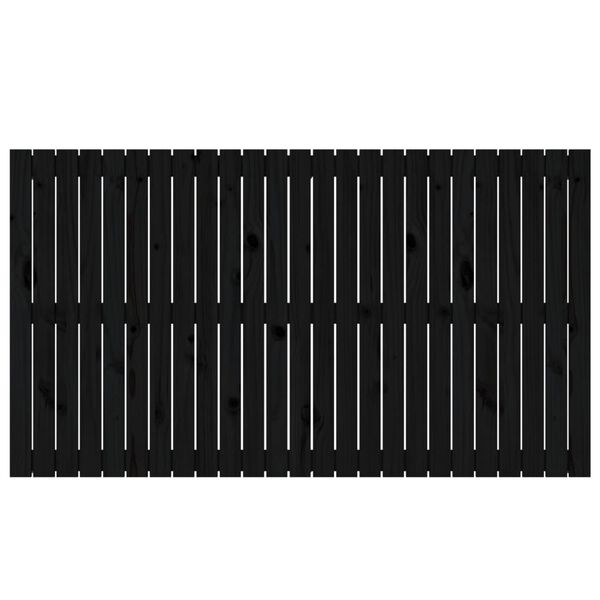 vidaXL Κεφαλάρι Τοίχου Μαύρο 159,5x3x90 εκ. από Μασίφ Ξύλο Πεύκου