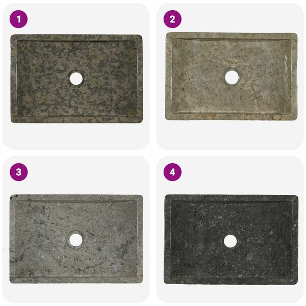 vidaXL Νιπτήρας Γυαλιστερό Γκρι 45 x 30 x 12 εκ. Μαρμάρινος