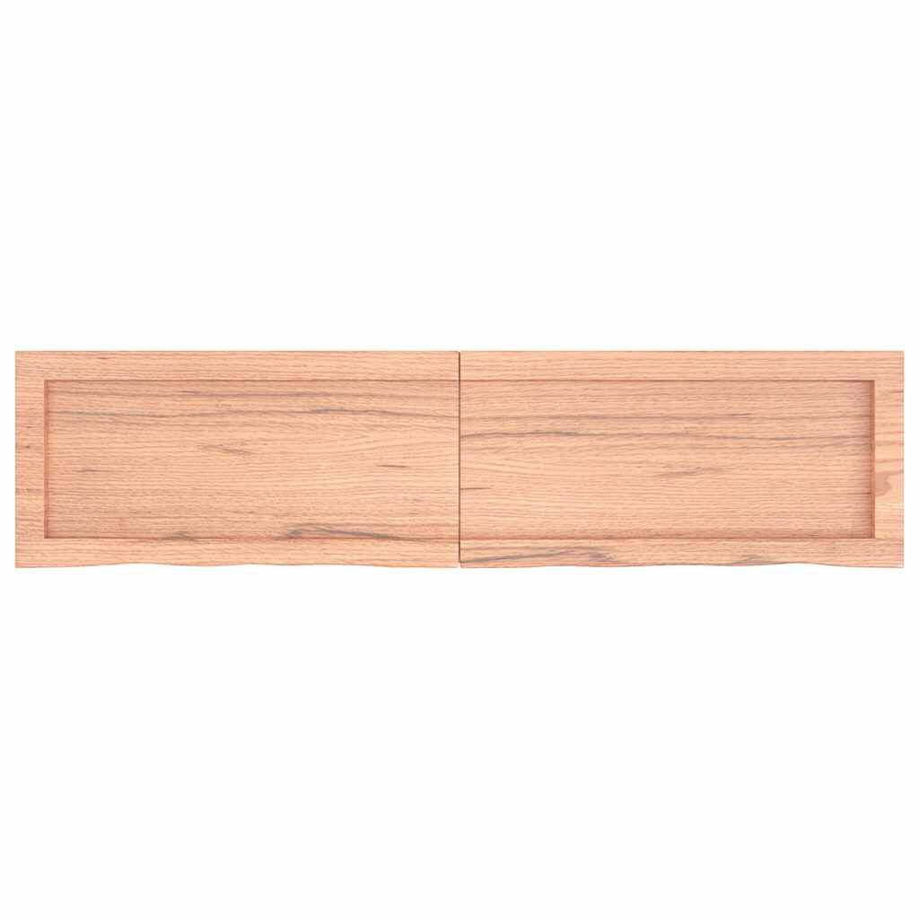 vidaXL Ράφι Τοίχου Ανοιχτό Καφέ 120x30x(2-6)εκ. Επεξ. Μασίφ Ξύλο Δρυός