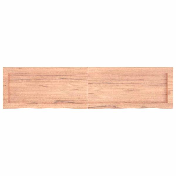 vidaXL Ράφι Τοίχου Ανοιχτό Καφέ 120x30x(2-6)εκ. Επεξ. Μασίφ Ξύλο Δρυός