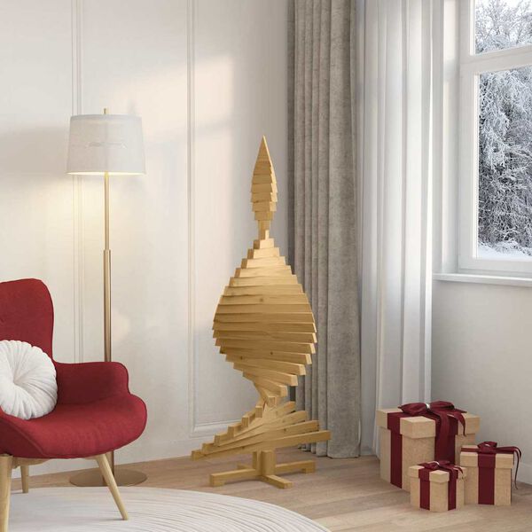 vidaXL Χριστουγεννιάτικα Δέντρα με βάση Καφέ 150 cm Μασίφ ξύλο πεύκου