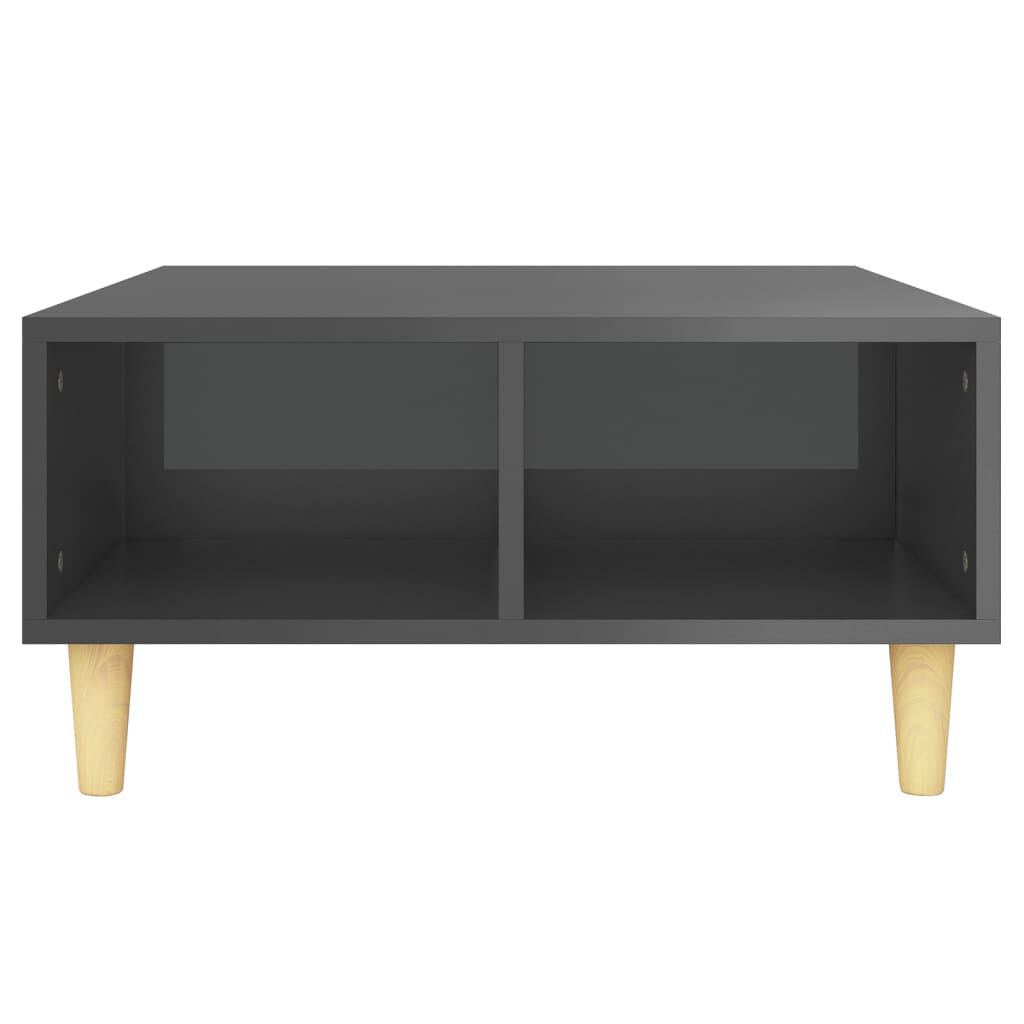 vidaXL Τραπεζάκι Σαλονιού Γυαλιστερό Γκρι 60 x 60 x 30 εκ. Επεξ. Ξύλο