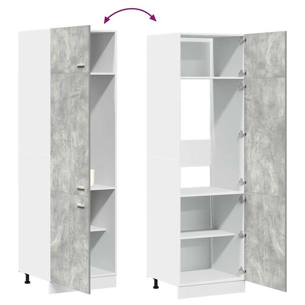 vidaXL Ντουλάπι Ψυγείου Lyon Γκρι Σκυροδέματος 60x57x207εκ.
