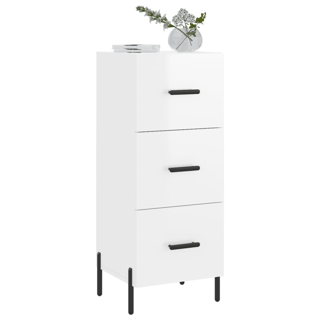 vidaXL Ντουλάπι Γυαλιστερό Λευκό 34,5x34x90 εκ. Επεξεργασμένο Ξύλο