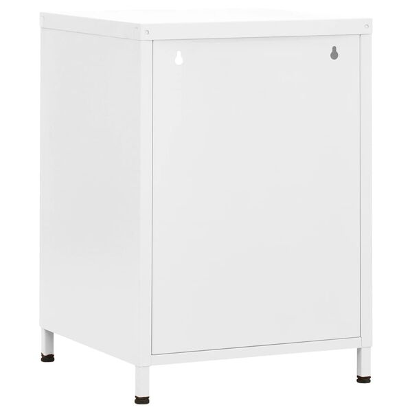 vidaXL Κομοδίνο Λευκό 35 x 35 x 51 εκ. από Ατσάλι