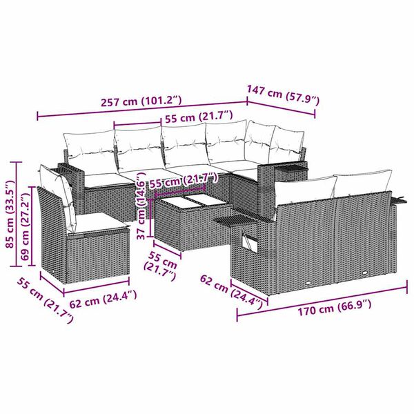 vidaXL &Sigma;&alpha;&lambda;ό&nu;&iota; &Kappa;ή&pi;&omicron;&upsilon; &Sigma;&epsilon;&tau; 9 &Tau;&epsilon;&mu;&alpha;&chi;ί&omega;&nu; &Mu;&alpha;ύ&rho;&omicron; &alpha;&pi;ό &Sigma;&upsilon;&nu;&theta;. &Rho;&alpha;&tau;ά&nu; &mu;&epsilon; &Mu;&alpha;&xi;&iota;&lambda;ά&rho;&iota;&alpha;