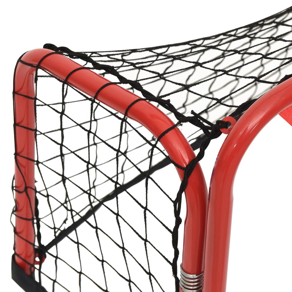 vidaXL Τέρμα Χόκεϊ με Δίχτυ Κόκκινο/Λευκό 68x32x47 εκ. Ατσάλι/Πολυεστ.