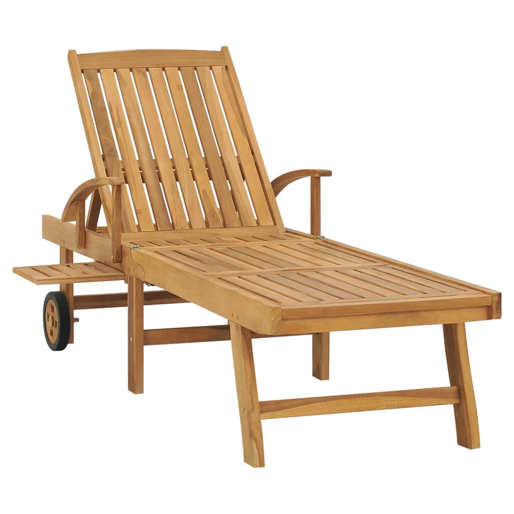vidaXL Ξαπλώστρα από Μασίφ Ξύλο Teak