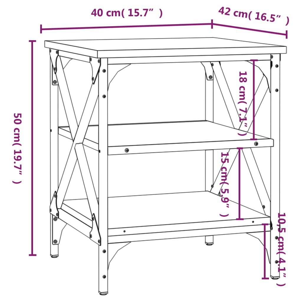 vidaXL Βοηθητικά Τραπέζια 2 τεμ. Sonoma Δρυς 40x42x50 εκ. Επεξ. Ξύλο