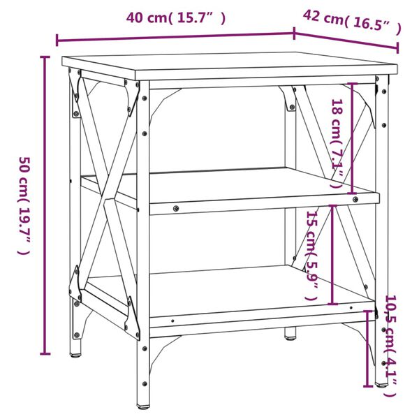vidaXL Βοηθητικά Τραπέζια 2 τεμ. Sonoma Δρυς 40x42x50 εκ. Επεξ. Ξύλο