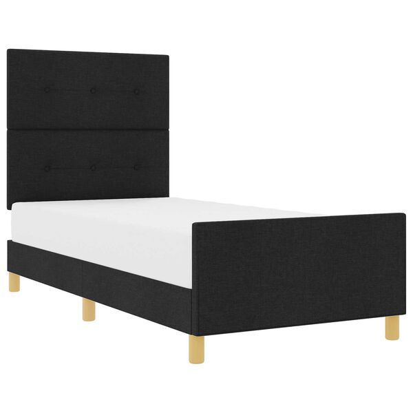 vidaXL Σκελετός Κρεβατιού με κεφαλάρι Μαύρο 80 x 200 cm ύφασμα