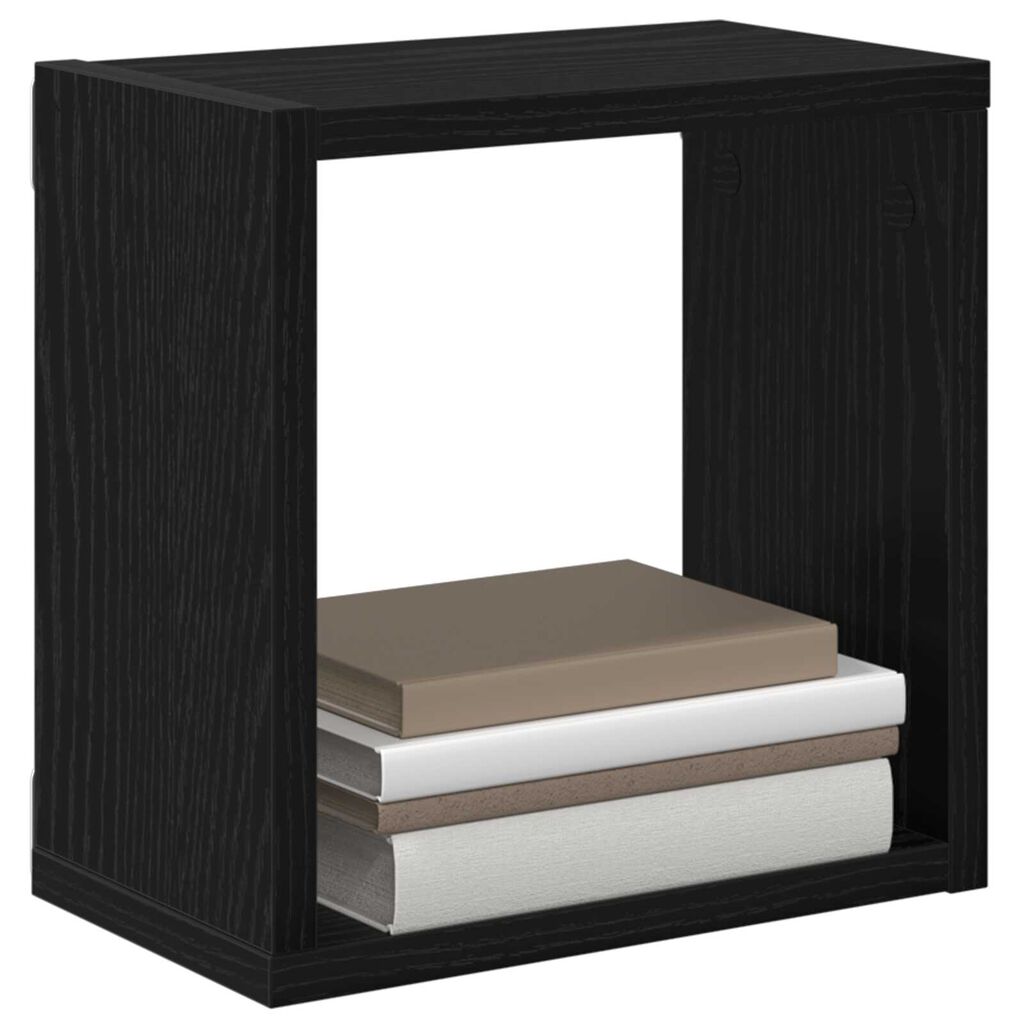 vidaXL Ράφια Τοίχου Μαύρη Βελανιδιά MDF 26 x 15 x 26 εκ. Ράφια Τοίχου