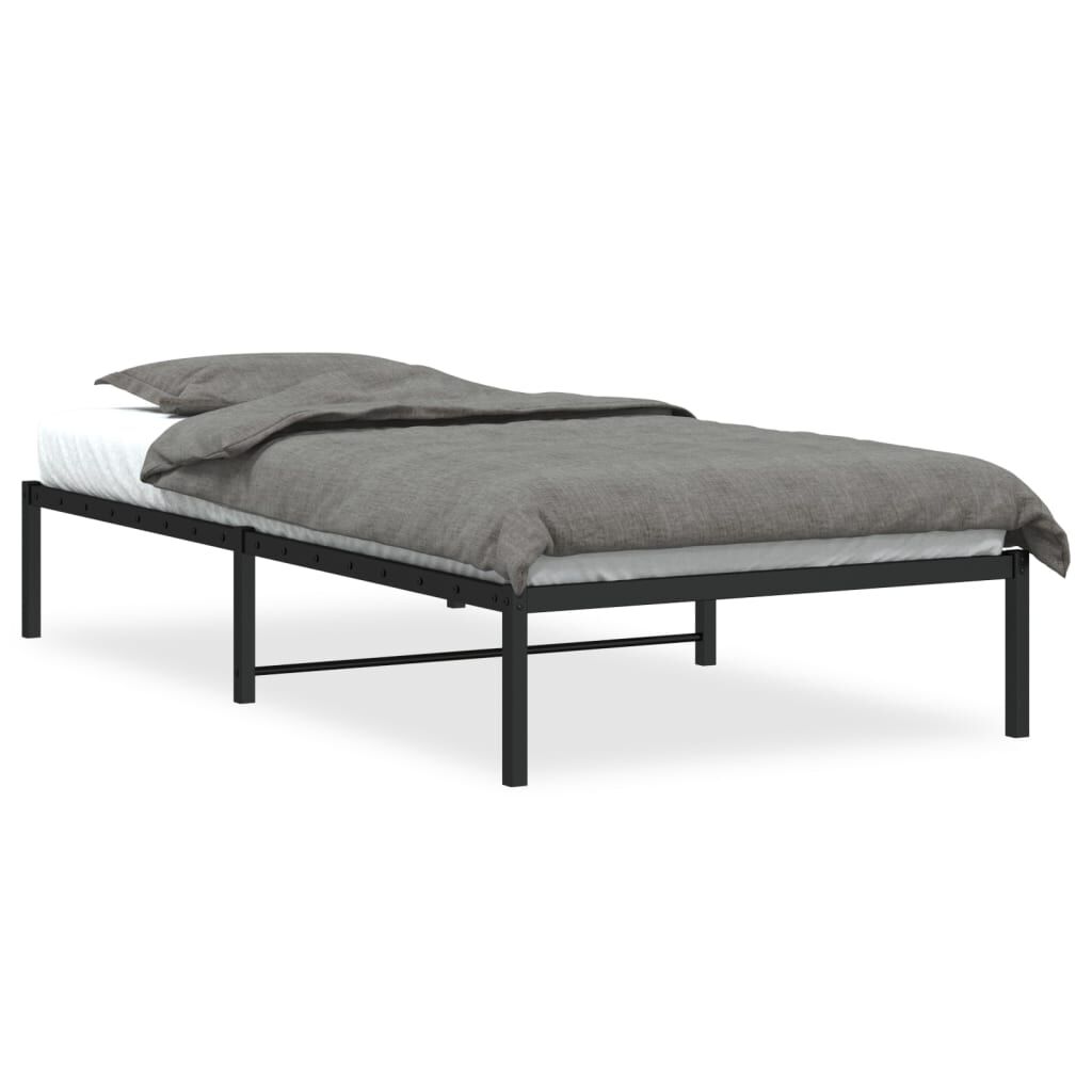 vidaXL Μεταλλικό πλαίσιο κρεβατιού Μαύρο 100x190 cm