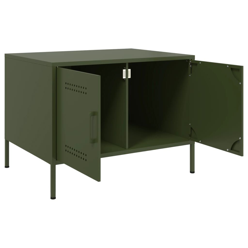 vidaXL Τραπεζάκι Σαλονιού Πράσινο Λαδί 68x50x50,5 εκ. από Ατσάλι