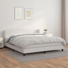 vidaXL Κρεβάτι Boxspring με Στρώμα Λευκό 180x200 εκ. Συνθετικό Δέρμα